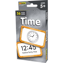 Teacher Created Resources Flash Cards, Time, 3-1/8", 5-1/8", Total Qty 56