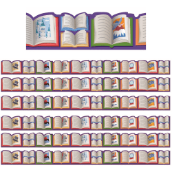 Eureka Extra Wide Die-Cut Deco Trim Packs, 37’ x 3-1/4", Once Upon A Dream Story Book, Set Of 6 Packs