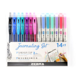 Zebra® Pen SARASA®/MILDLINER™ 12-Piece Creative Bundle Journaling Set, Assorted Sizes, Assorted Ink Colors