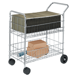 Fellowes® Chrome Mail Cart, 150 Lb. Capacity