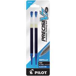 Pilot® Precise™ Liquid Ink Retractable Rollerball Refills, V7, 0.7 mm, Fine Point, Blue, Pack Of 2