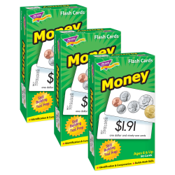 TREND Money Skill Drill Flash Cards, 3" x 6", 1st To 6th Grade, Set Of 3 Flash Card Packs