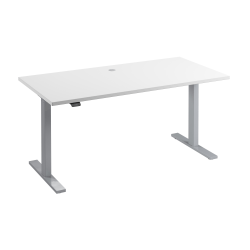 Bush Business Furniture Move 60 Series Electric 60"W x 30"D Height Adjustable Standing Desk, White/Cool Gray Metallic, Standard Delivery