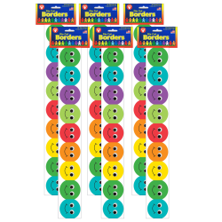 Hygloss Classroom Borders, Smiley Face Mighty Brights, 12 Borders Per Pack, Set Of 6 Packs