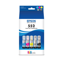 Epson® 552 Claria® Black, Cyan, Gray, Magenta, Yellow Ink Bottles, Pack Of 5, T552920-S