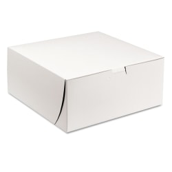 SCT® 1-Piece Non-Window Bakery Boxes, 4"H x 9"W x 9"D, White, Carton Of 200 Boxes
