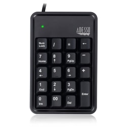 Adesso® AKB-600HB USB Mechanical Keypad With 3-Port USB Hub, Black