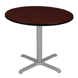 Regency Cain Square X-Base Breakroom Table, 29"H x 36"W x 36"D, Mahogany/Gray, TB36RNDMHGY
