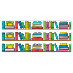 Creative Teaching Press EZ Borders, Doodle Bookshelf, 24 Borders Per Pack, Set Of 3 Packs