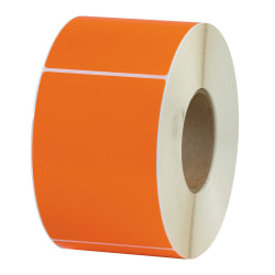 Partners Brand Color Thermal Labels, THL130RG, Rectangle, 4" x 6", Orange, 1,000 Labels Per Roll, Pack Of 4 Rolls