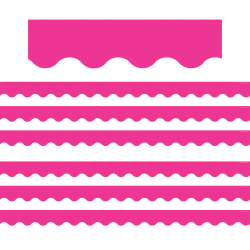 Teacher Created Resources Scalloped Border Trim Packs, 35’, Hot Pink, Set Of 6 Packs