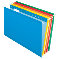 Office Depot® Brand Reinforced Hanging File Folders, 8 1/2" x 11", Letter Size, Assorted Colors, Pack Of 6 Folders