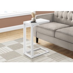Monarch Specialties Muller C-Shaped Accent Table, 24-3/4"H x 16"W x 9"D, White
