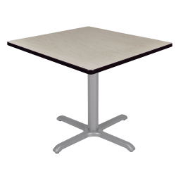 Regency Cain Square X-Base Breakroom Table, 29"H x 36"W x 36"D, Maple/Gray