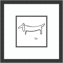 Amanti Art Le Chien (The Dog) by Pablo Picasso Wood Framed Wall Art Print, 17"W x 17"H, Black