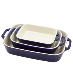 Staub 3-Piece Baking Dish Set, Dark Blue
