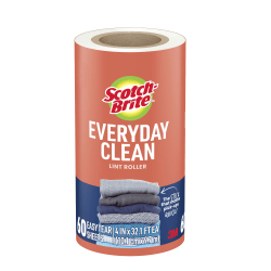 Scotch-Brite™ Everyday Clean Lint Roller Refills, 4 in, 60 Sheets, Versatile Lint Removers for Daily Cleaning, Lint Rollers for Clothes and Pet Hair