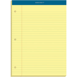 TOPS Double Docket Legal Pad, 8 1/2" x 11.75", Canary, 100 Sheets