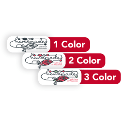 Custom 1, 2 Or 3 Color Printed Labels/Stickers, Rectangle, 3/8" x 1", Box Of 250