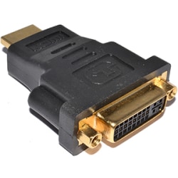 4XEM HDMI Male To DVI-D Female Gold Plated Video Adapter - 1 Pack - 1 x HDMI Digital Audio/Video Male - 1 x DVI-D Digital Video Female - 1920 x 1200 Supported - Gold Connector - Gold Contact - Black