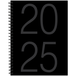 2025 Willow Creek Press Softcover Weekly/Monthly Planner, 6-1/2" x 8-1/2", Basic Black, January To December, 48566
