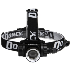 Dorcy Pro Water-Resistant 1,000 Lumen LED Rechargeable Headlamp, 2-1/4"H x 2-1/8"W x 2-7/16"D, Black