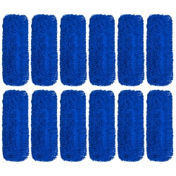 Gritt Commercial Microfiber Looped Dust Mop Pad Head, 24", Blue, Pack Of 12 Pad Heads