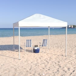 Flash Furniture Outdoor Pop-Up Event Canopy Tent With Carry Bag, 106"H x 116"W x 116"D, White