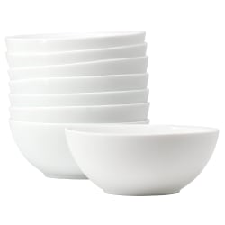 Ultra by Gibson Olstead 8-Piece Tempered Opal Glass Bowl Set, 5-1/2", White