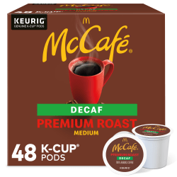McCafe K-Cup, Pod Coffee - Medium - K-Cup, Pod - Premium Roast Decaf - Kosher - Decaffeinated - 48 / Pack