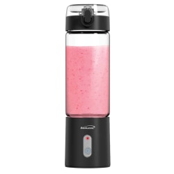 Brentwood 50-Watt 17 Oz Portable Battery-Operated USB-Chargeable Glass Blender, Black