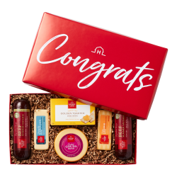 Givens Congrats! Meat and Cheese Gift Box 6-Piece Set, Multicolor