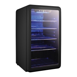 Magic Chef 3.4 Cu. Ft. Retro Beverage Cooler, 30-3/4"H x 30-3/4"W x 19-3/4"D, Black