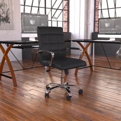 Flash Furniture Vinyl Mid-Back Executive Office Chair, Black