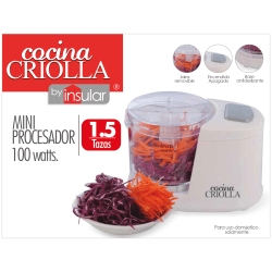 Cocina Criolla Electric Mini Food Chopper, White