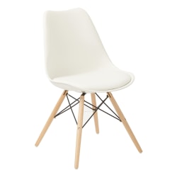 Ave Six Allen Guest Chair, White/Natural Wood