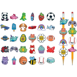 Teacher Created Resources Pencil Charms, Multicolor, Total Qty 60