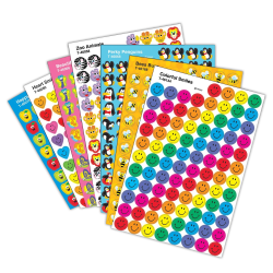 TREND Stickers Assortment Pack, SuperSpots & SuperShapes, 100 Stickers Per Sheet, Set Of 90 Sheets