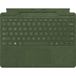 Microsoft Signature Keyboard/Cover Case Surface Pro 8, Surface Pro 9, Surface Pro X Tablet, Stylus - Forest Green - Alcantara Body - 8.9" Height x 11.4" Width x 0.2" Depth