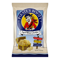 Pirate's Booty White Cheddar Rice/Corn Puffs, 1 Oz, Carton Of 24 Bags