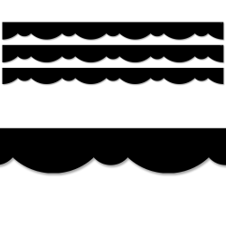 Creative Teaching Press® EZ Borders, Core Décor Black Stylish Scallops, 48’ Per Pack, Set Of 3 Packs
