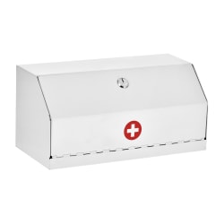 Alpine AdirMed Locking Drug Cabinet, 6"H x 12-1/2"W x 5-15/16"D, White