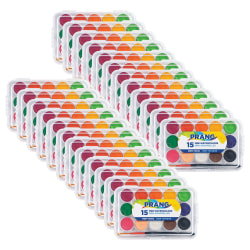 Prang Mini Watercolor Paint Sets, Disposable, Assorted Colors, Pack Of 24 Sets