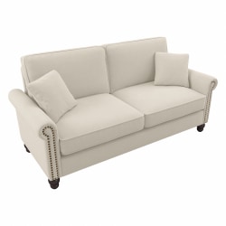 Bush® Furniture Coventry 73"W Sofa, Cream Herringbone, Standard Delivery
