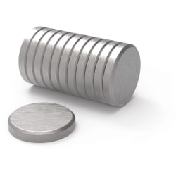 U Brands® High Energy Brushed Metal Magnets - 1.3" Diameter - Round - Durable - 1 / Pack - Brushed Metal