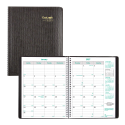 2026-2028 Brownline 14-Month EcoLogix Monthly Planner, 11" x 8-1/2", 100% Recycled, Black, December 2026 To January 2028, CB435W.BLK, Total Qty 1