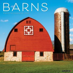 2026 Willow Creek Press Art & Design Monthly Wall Calendar, 12" x 12", Barns, January To December, 50057