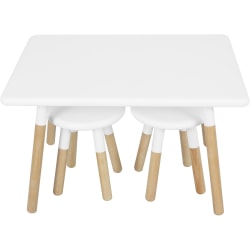 Ace Casual Children's Table Set, 18-15/16"H x 23-5/8"W x 28-3/4"D, White/Natural