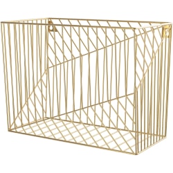 U Brands® Vena Hanging File Basket - 6.8" Height x 9.5" Width12.4" Length - Desktop - Gold - Metal - 1 Each
