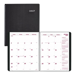 2026-2028 Brownline 14-Month DuraFlex Monthly Planner, 11" x 8-1/2", 100% Recycled, Black, December To January, CB1262V.BLK, Total Qty 1